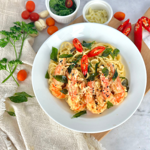 Picture of Creamy Salted Egg Shrimp Pasta