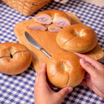Picture of Blueberry Cream Cheese Bagel (Eggless)