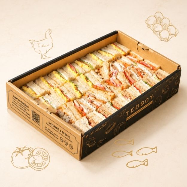 Picture of BBQ Chicken, Egg Mayo & Tuna Mayo Sandwiches Catering Box