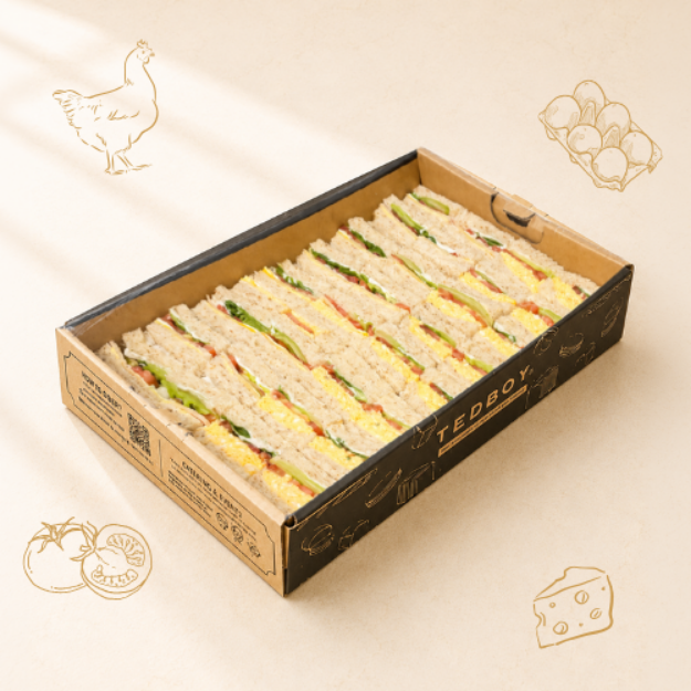 Picture of Chicken Cheese & Egg Mayo Sandwiches Catering Box