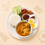 Picture of Nasi Lemak with Chicken Rendang